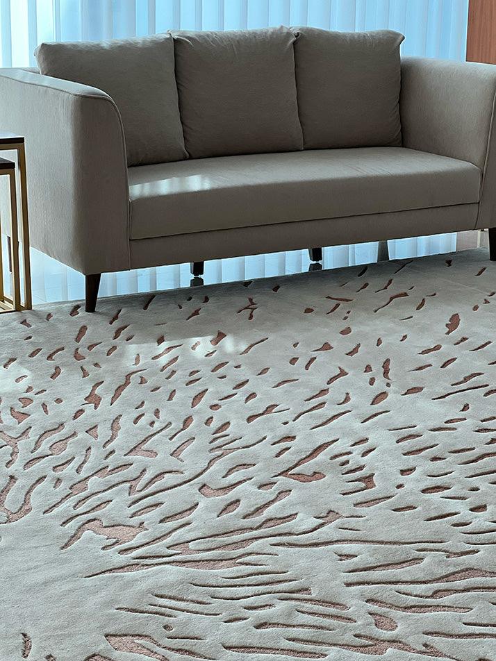 3.5*5m Loop Splatter (Terracotta) Carpet -  Cotton Silk - Zuma UAE 